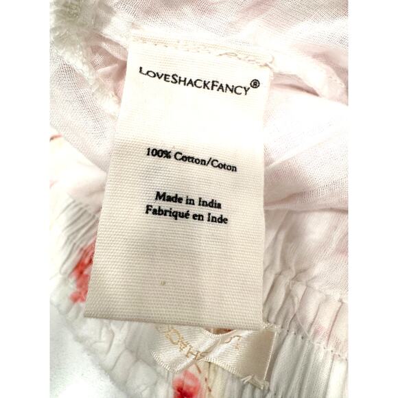 LoveShackFancy Tanisha Pink Lace Eyelet Mini Tiered Ruffle Floral Skirt S ($275) - Picture 5 of 7